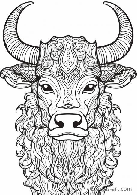 Cute Bulls Coloring Page For Kids